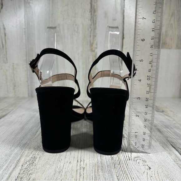 New Bp. Lula Black Faux Suede Slingback Open Toe Ankle Strap Sandals #172 - Picture 8 of 12